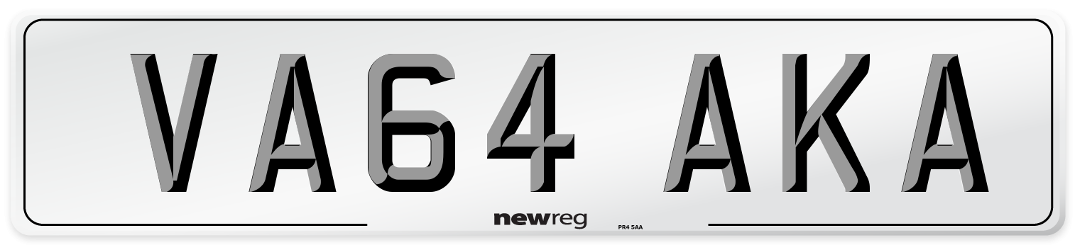 VA64 AKA Number Plate from New Reg